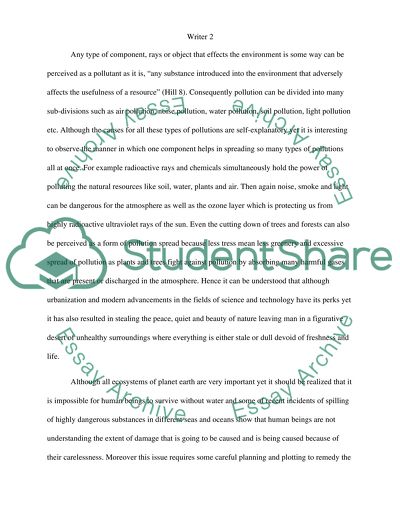 Pollution in the environment