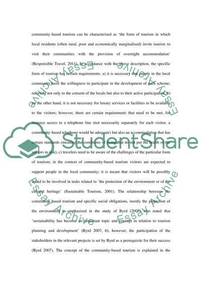 sustainable tourism academic essay