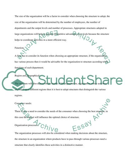 Organization Structure and Strategies