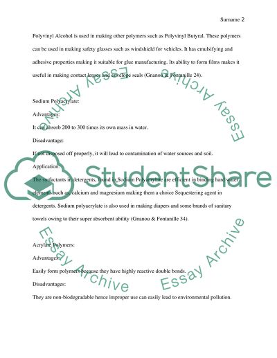 Four Polymers from Which Hydrogels Can Be Made