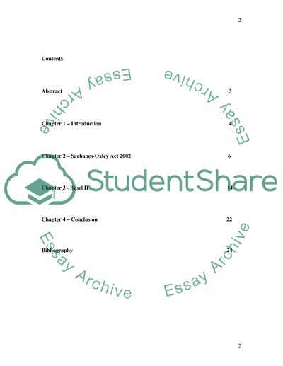 Sarbanes-Oxley Act and Basel Accord II