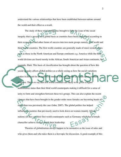 What Is the Impact of Global Social Inequality on Global Politics