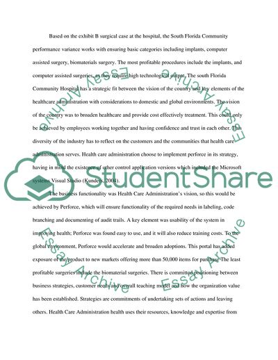 Assessing Hospital Performance: South Florida Community Hospital
