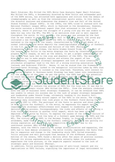 Who Killed the USFL Movie Critique