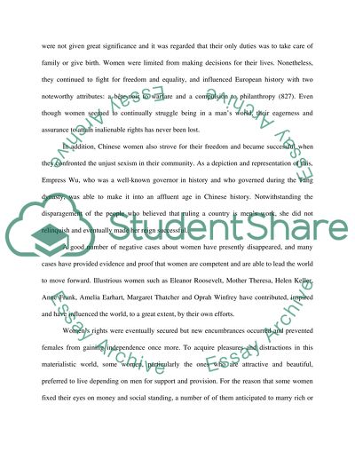 Analysis of Mills Idea To Women