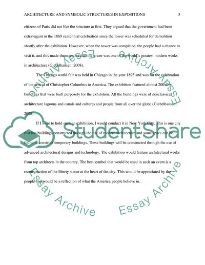 Assignment 3: Architecture and Symbolic Structures in Expositions