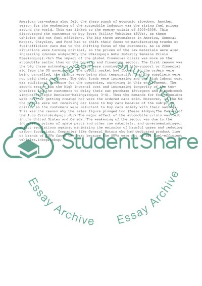 Strategic Decision Making for a Company in Crisis