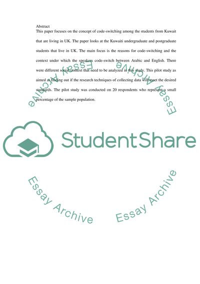 Code-switching Among Students in the UK