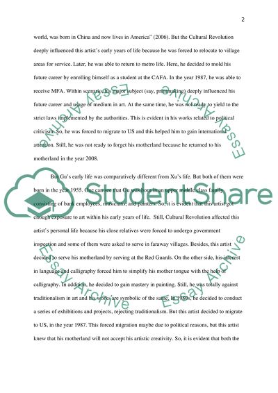 Comparison of Xu Bing and Gu Wendi