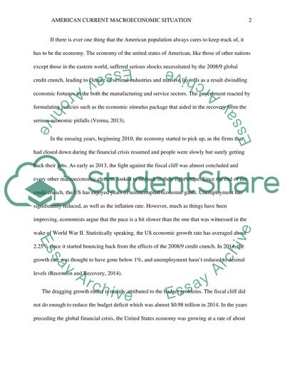 American Macroeconomic Situation