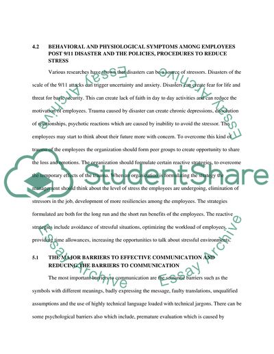 A Number of Stressors in an Organization