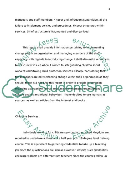 A Competence of Children Safeguarding Service