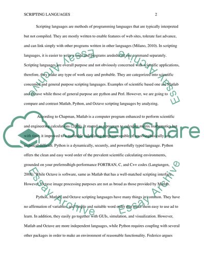 Comparison of Scripting Languages