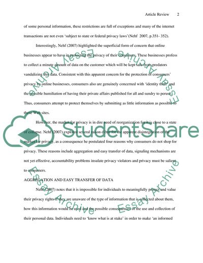 The Protecting Consumer Privacy