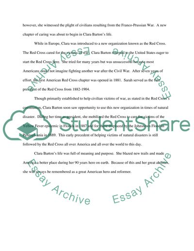 Role of Clara Barton in Civil War