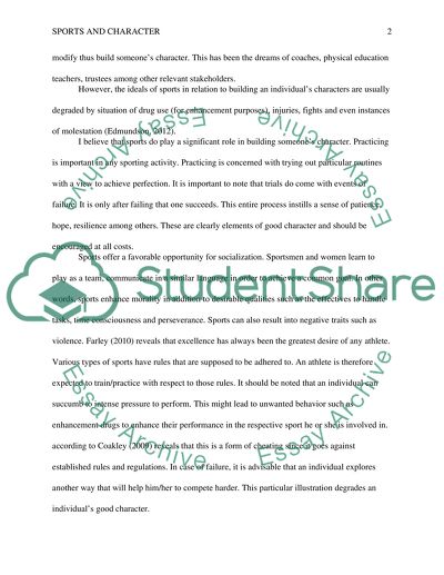 Does Sport Build Character