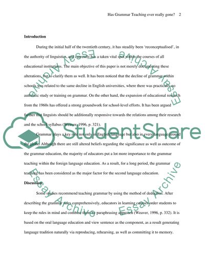 Has grammar teaching ever really gone