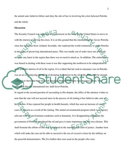 International Law and Petrolia