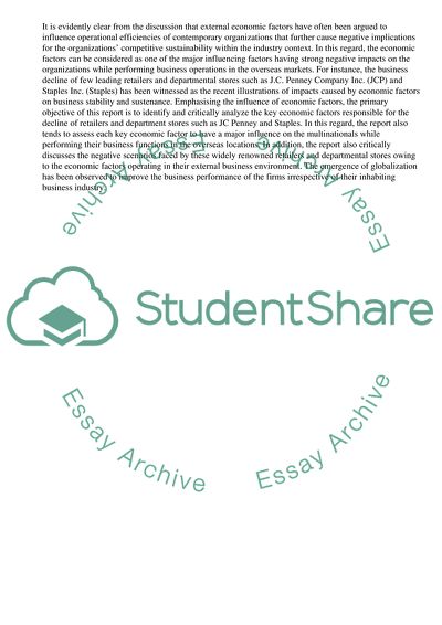 What Economic Factors are the Reason for the Decline of Retailers such as JC-Penney and Staples