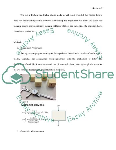 Compression Tests on Surrogate Bone Materials