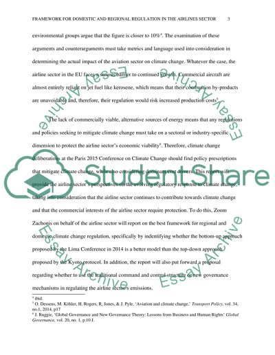 Domestic and Regional Regulation in the Airlines Sector