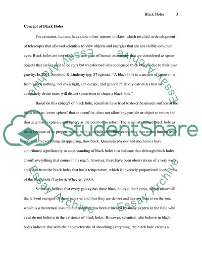 The Concept of Black Holes