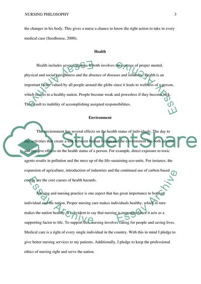 My Personal Nursing Philosophy