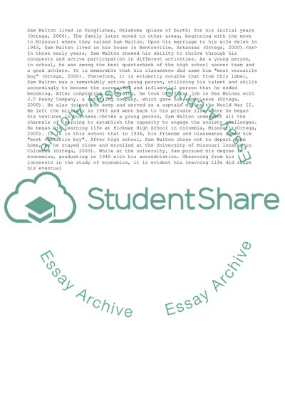 The Wal-Mart Retail Chain Company, Sam Walton