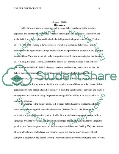 Career Development: Personal Development and Self-Efficacy and Plan