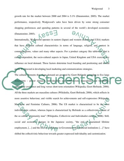Wedgwood - Cultural Differences in the United Kingdom, Japan, and the United States of America