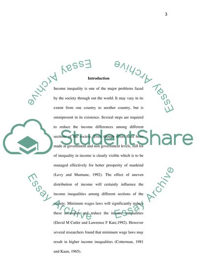 The effect of minimum wage laws on income inequality