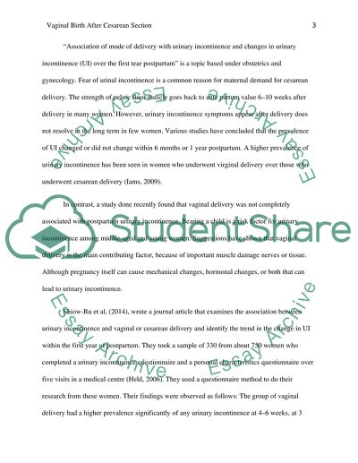 VAGINAL BIRTH AFTER CESAREAN SECTION