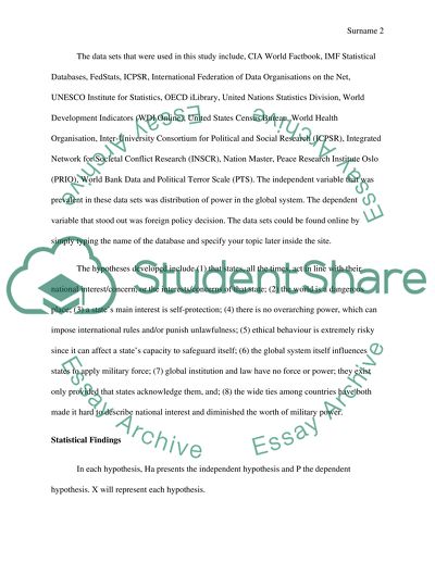 Statistics Project, Political Science