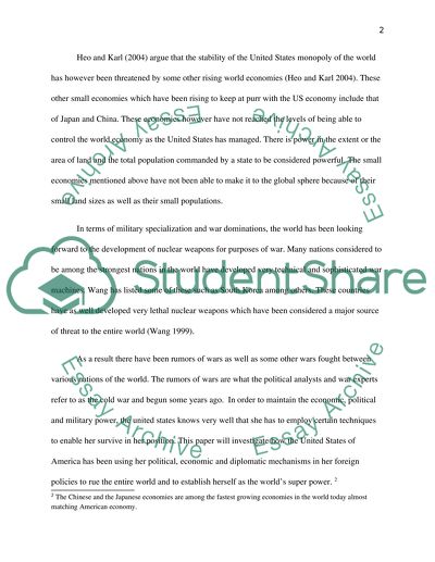 The United States Political and Economic Policies Abroad