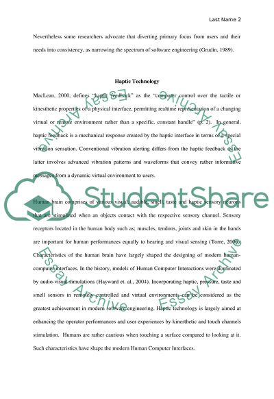 Human Computer Interface