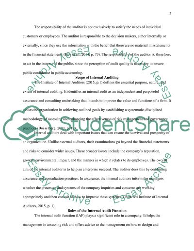 The Effect of Internal Audit Reports to Stakeholders on Audit Quality and Earnings Performance