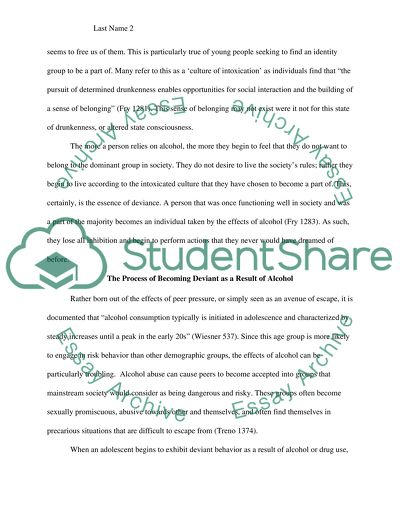 Alcohol and Deviant Behavior