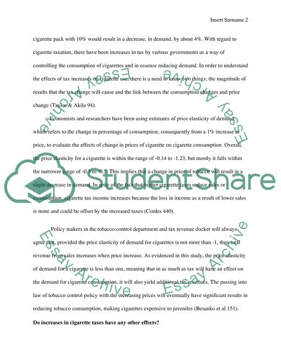 Health Care And Increasing In Taxes On Cigarettes