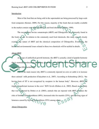 Applied Chemistry: rBST and Chlorpyrifos in Food