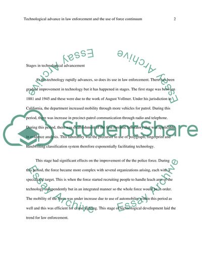 Technological Advance in Law Enforcement and the Use of Force Continuum