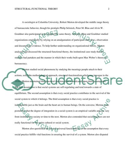 Structural-Functional Theory