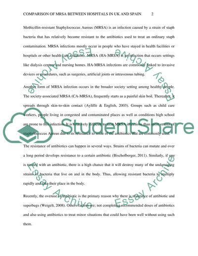 Comparison of Methicillin-Resistant Staphylococcus Aureus in Hospitals the United Kingdom and Spain