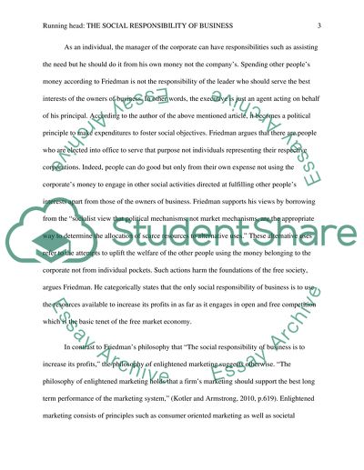 The Social Responsibility of Business