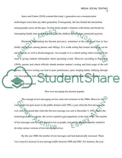 The Impact of Texting on Social Media