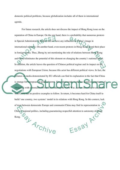 The rise of Chine: media perception and implications for international politics