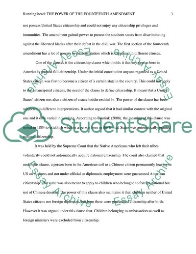 The Power of the 14th Amendment of the US Constitution