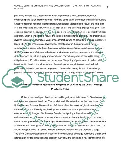 Regional Efforts to Mitigate Climate Change