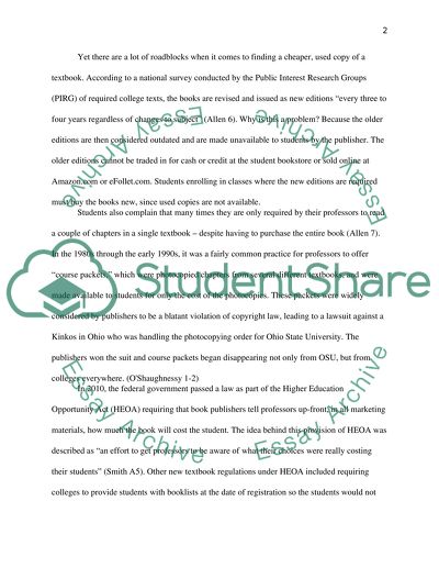 Curbing the Costs of College Textbooks