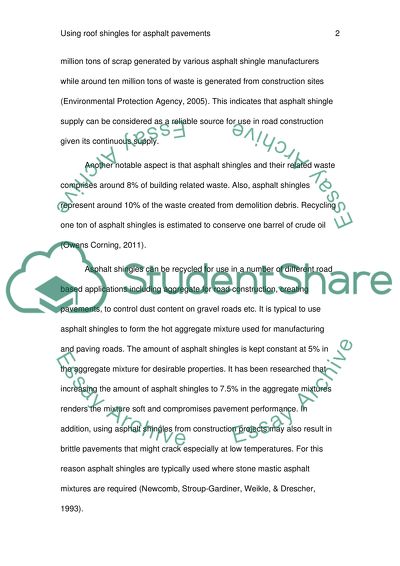 Using Roof Shingle for Asphalt Pavement