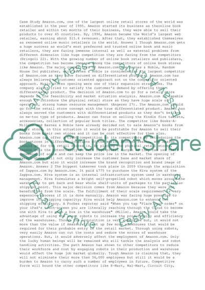 Amazon.com as one of the largest online retail stores of the world